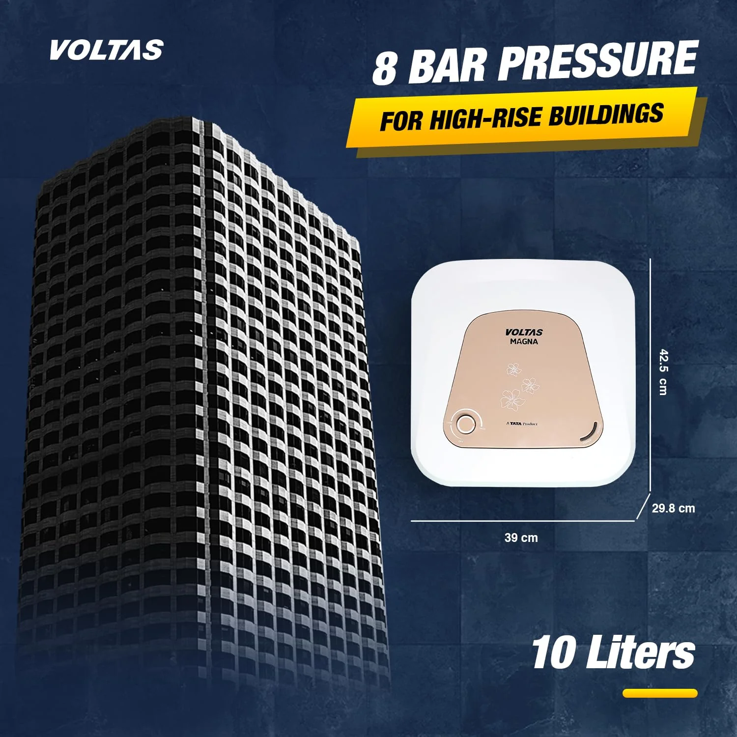 Voltas Magna 10L Water Heater (Geyser) 2000W, 5 Star, 8 Bar Pressure (Open Box / Without Box) - Image 5