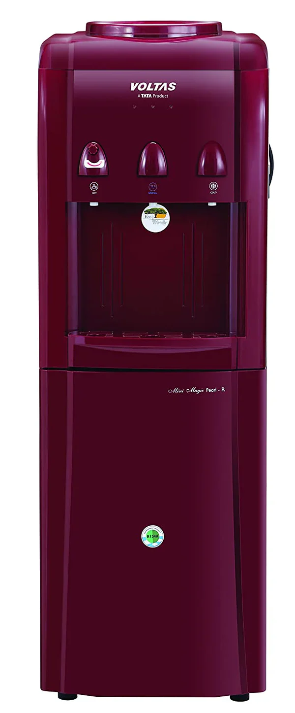 Voltas Mini Magic Pearl RR Floor Standing Water Dispenser – Hot, Cold &amp; Normal with 20L Cooling Cabinet, Safety Lock, LED Indicators (Maroon, Made in India) - Image 3