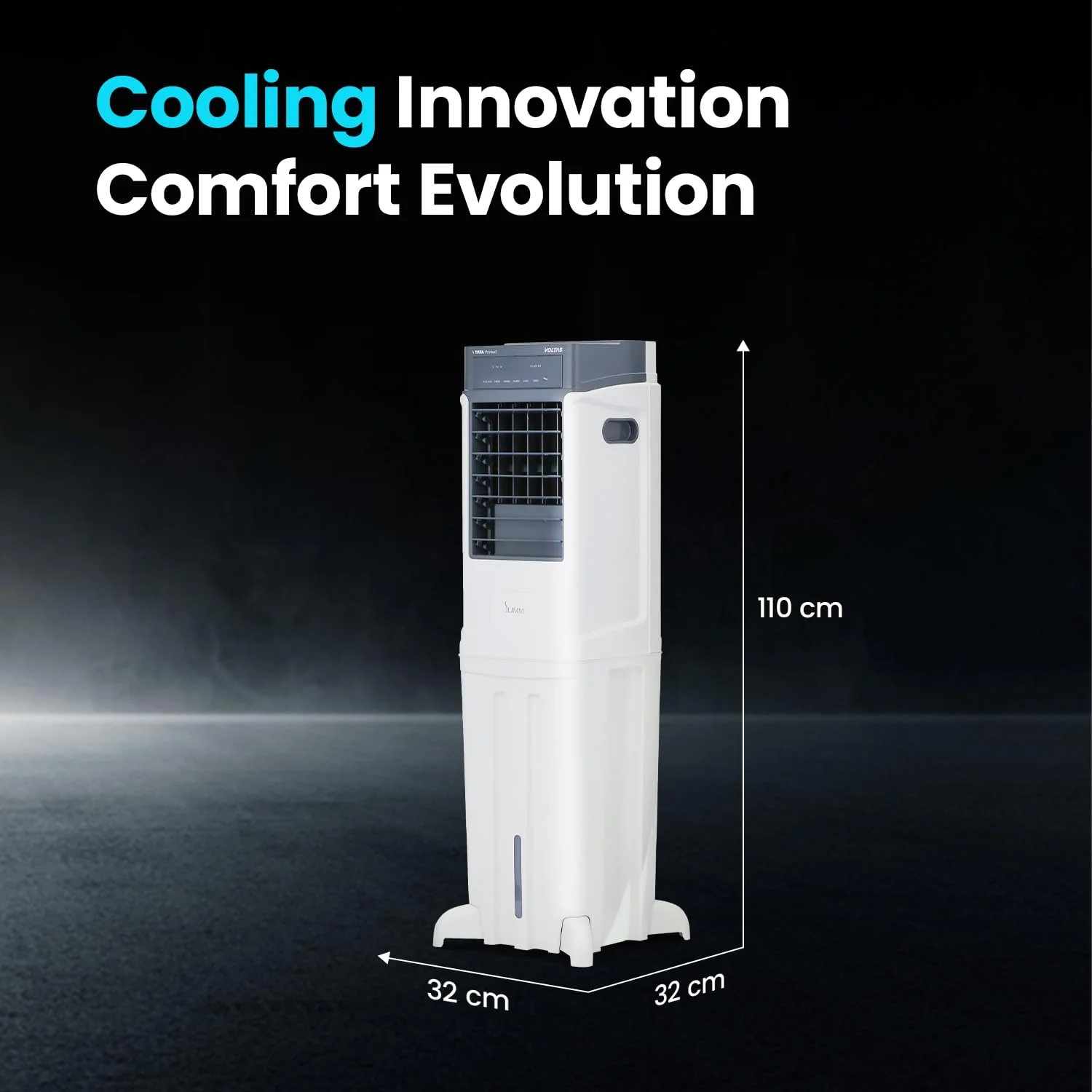 Voltas Slimm 35T Tower Air Cooler for Home, Honey Comb Cooling Pads with 3 Speed Control Functions, 35 Litres, White - Image 6