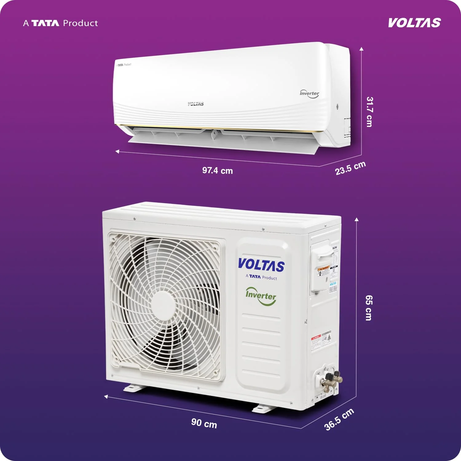 Voltas Split Air Conditioner, 1.5 Ton, 5 Star With Wi-Fi + App control - 185INV Vertis AI Zest Gold 2026 MODEL - Image 3