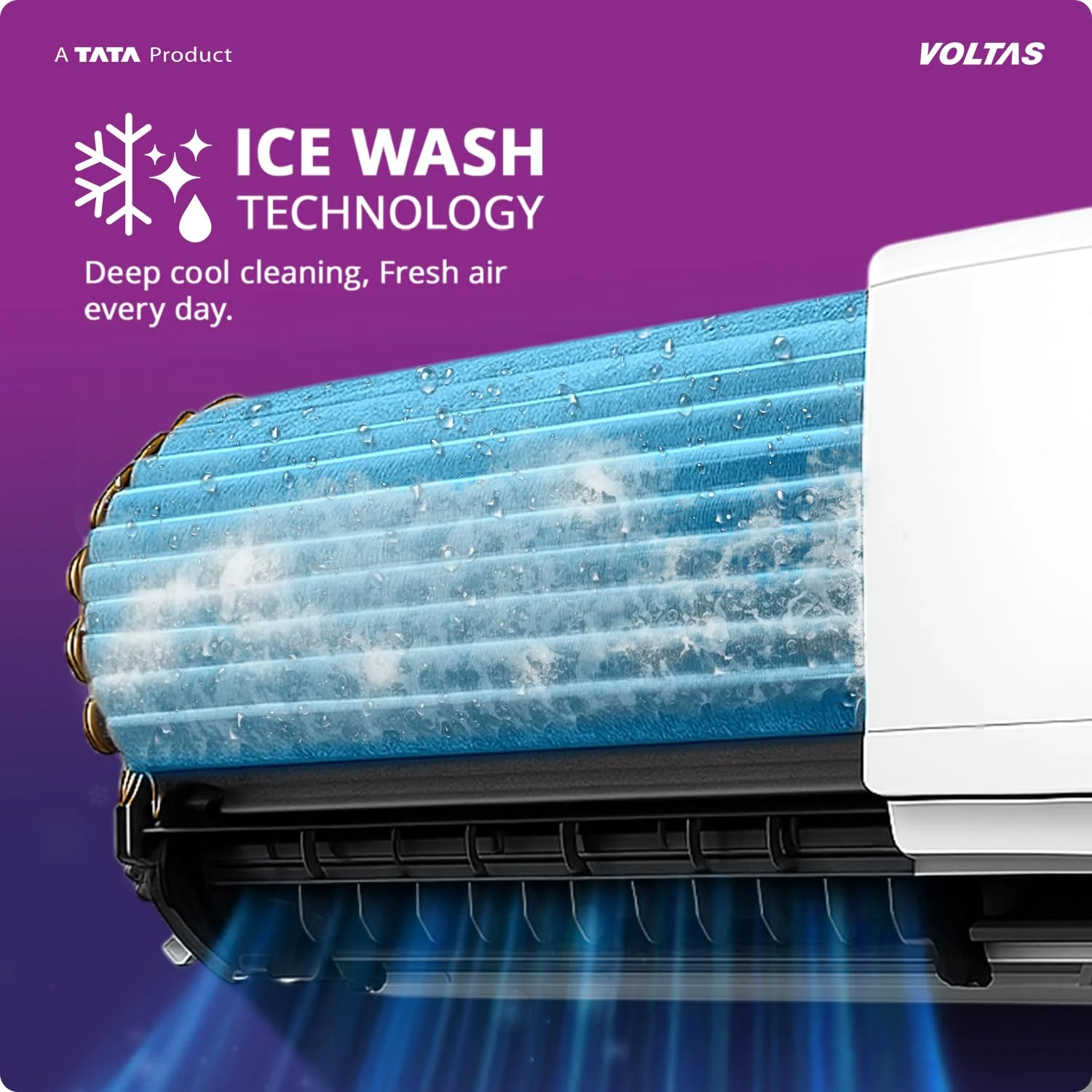 Voltas Split Air Conditioner, 1 Ton, 5 star - 125INV Vertis AI Zest Gold - Image 8