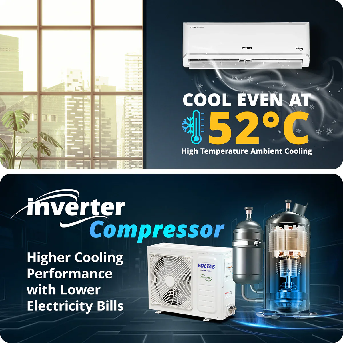 Voltas Split Inverter Air Conditioner, 1.5 Ton,3 Star - 183INV Vectra Zen Silver - Image 7