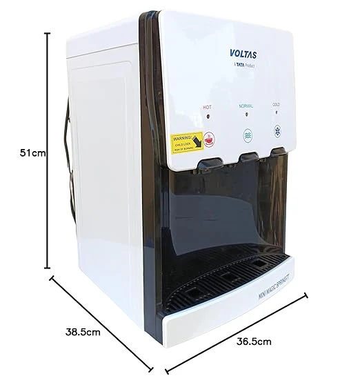 Voltas Spring TT PLUS Table Top Water Dispenser with Three Temperature Tap and Compact Design (White and Black), 5 liters - Image 4