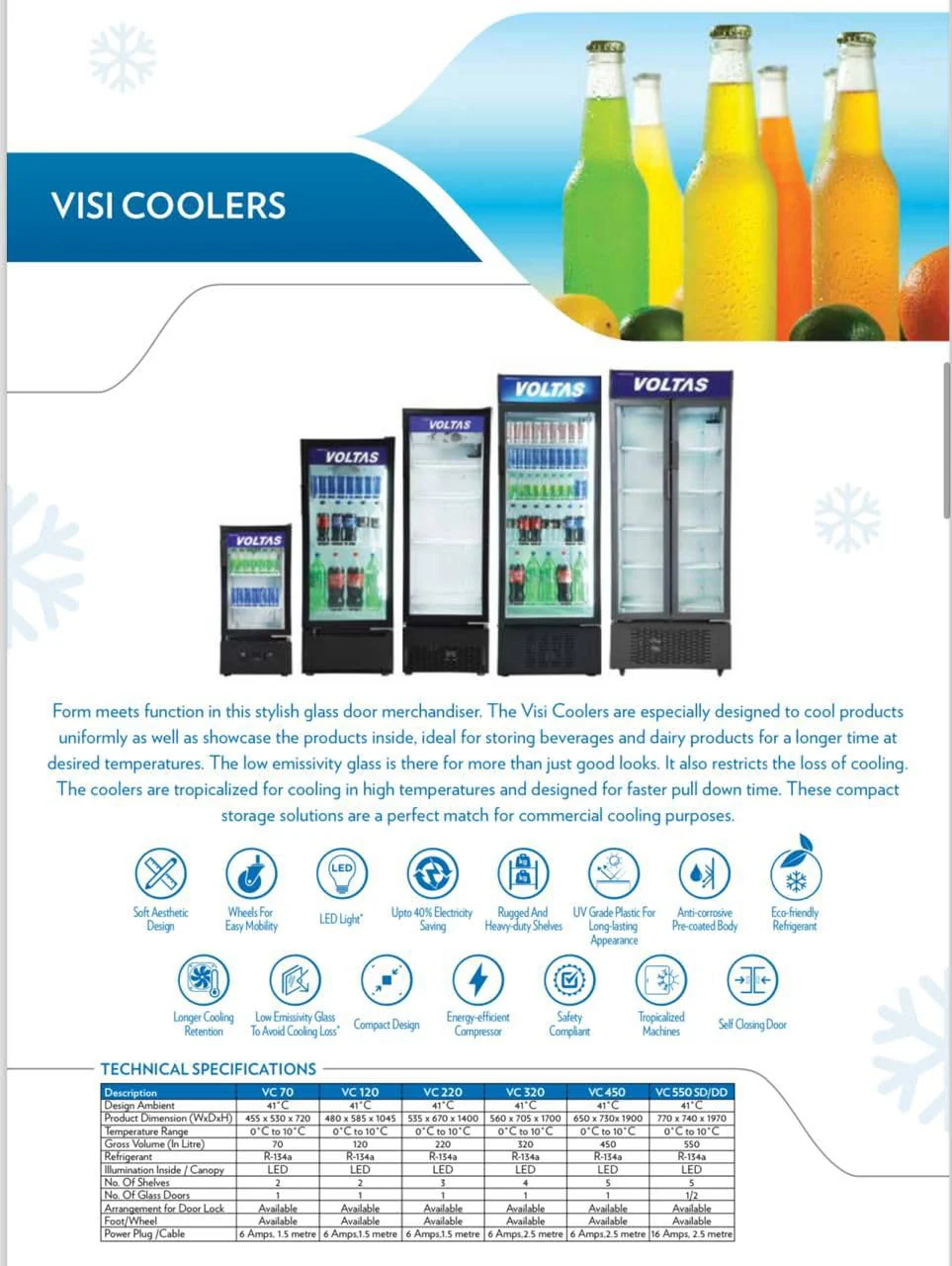 Voltas VC220 Visi Cooler Single Door, 220 Liters, Black - Image 2