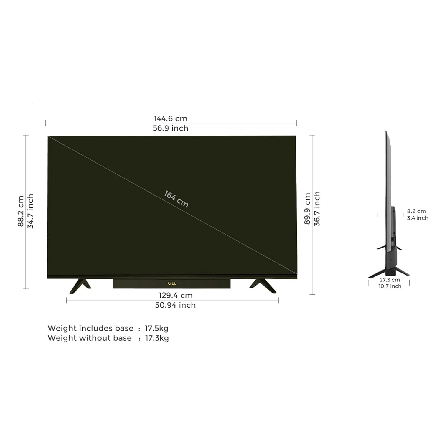 Vu 164cm (65 inches) Vibe Series QLED 4K Google TV 65VIBE24 (Black) - Image 6