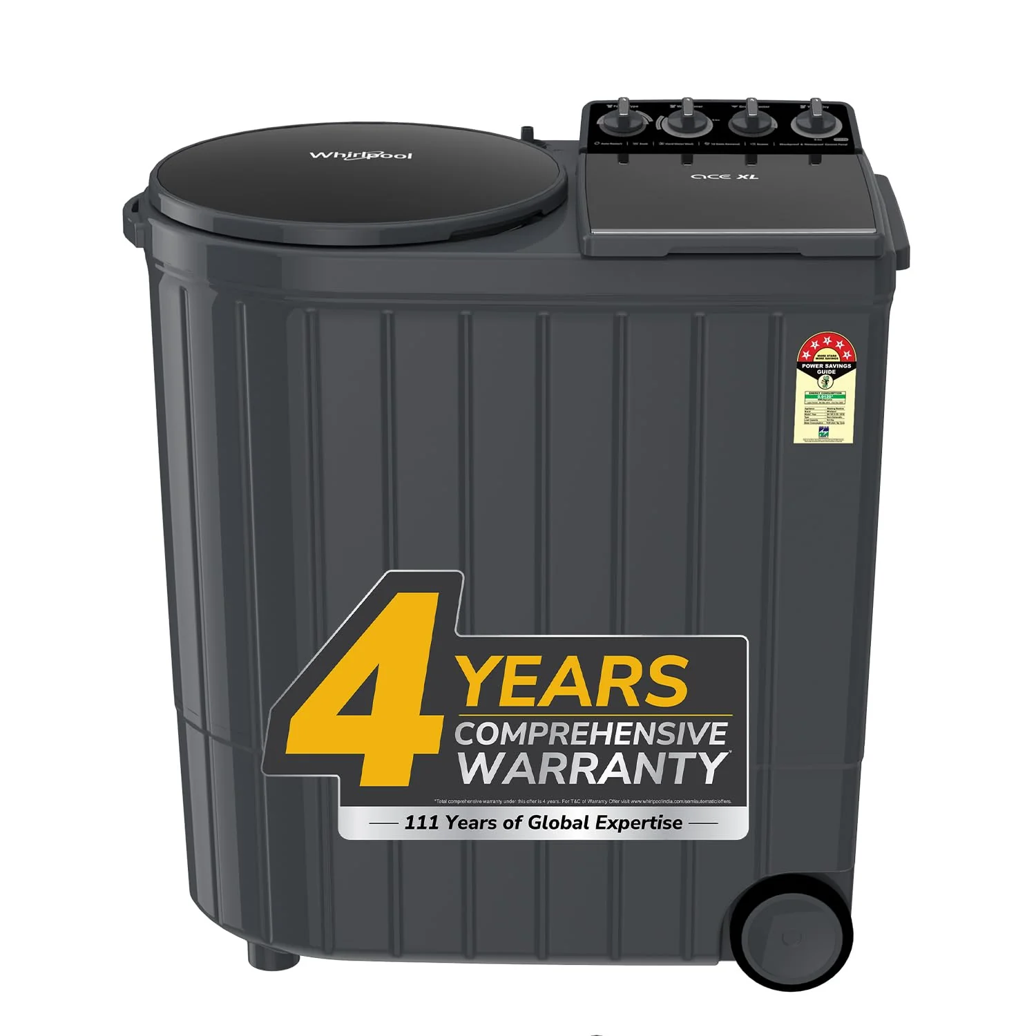 Whirlpool 11Kg Semi-Automatic Top Loading Washing Machine (ACE XL11 DMIX GRAPHITE GREY (30344))
