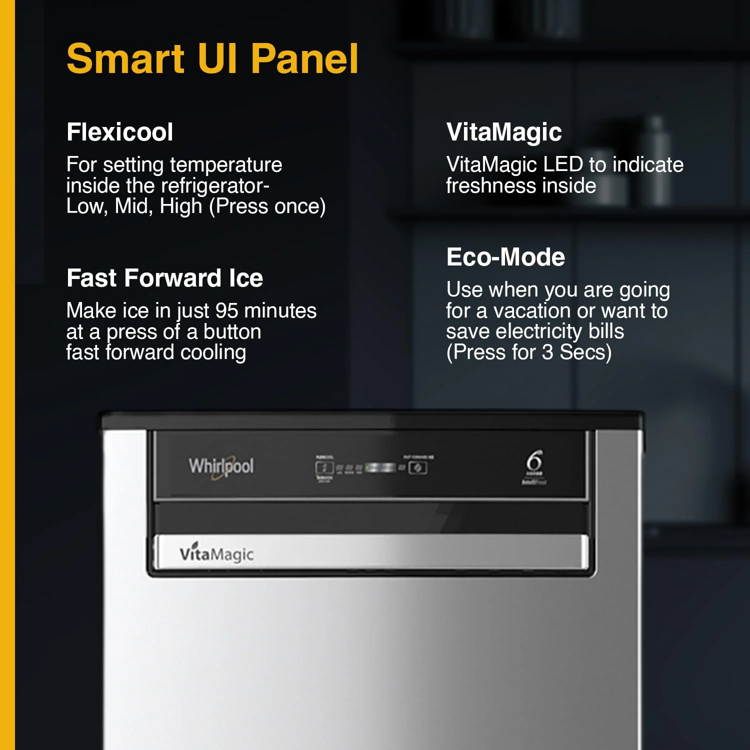 Whirlpool 192 L 3 Star Vitamgic Pro Inverter Direct-Cool Single Door Refrigerator (215 VMPRO PRM 3S INV STEEL-Z, Auto Defrost Technology, - Image 6