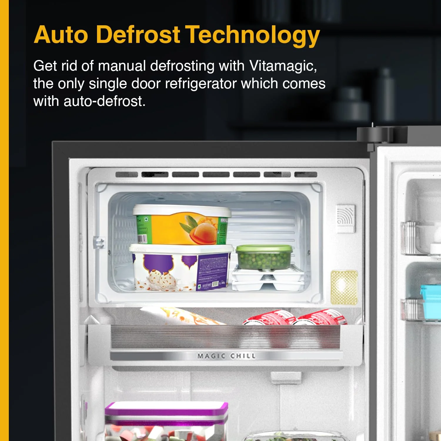 Whirlpool 192 L 3 Star Vitamgic Pro Inverter Direct-Cool Single Door Refrigerator (215 VMPRO PRM 3S INV STEEL-Z, Auto Defrost Technology, - Image 7