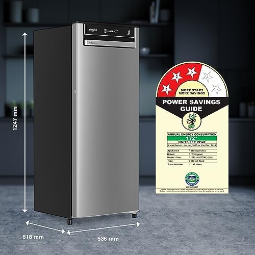Whirlpool 192 L 3 Star Vitamgic Pro Inverter Direct-Cool Single Door Refrigerator (215 VMPRO PRM 3S INV STEEL-Z, Auto Defrost Technology, - Image 8