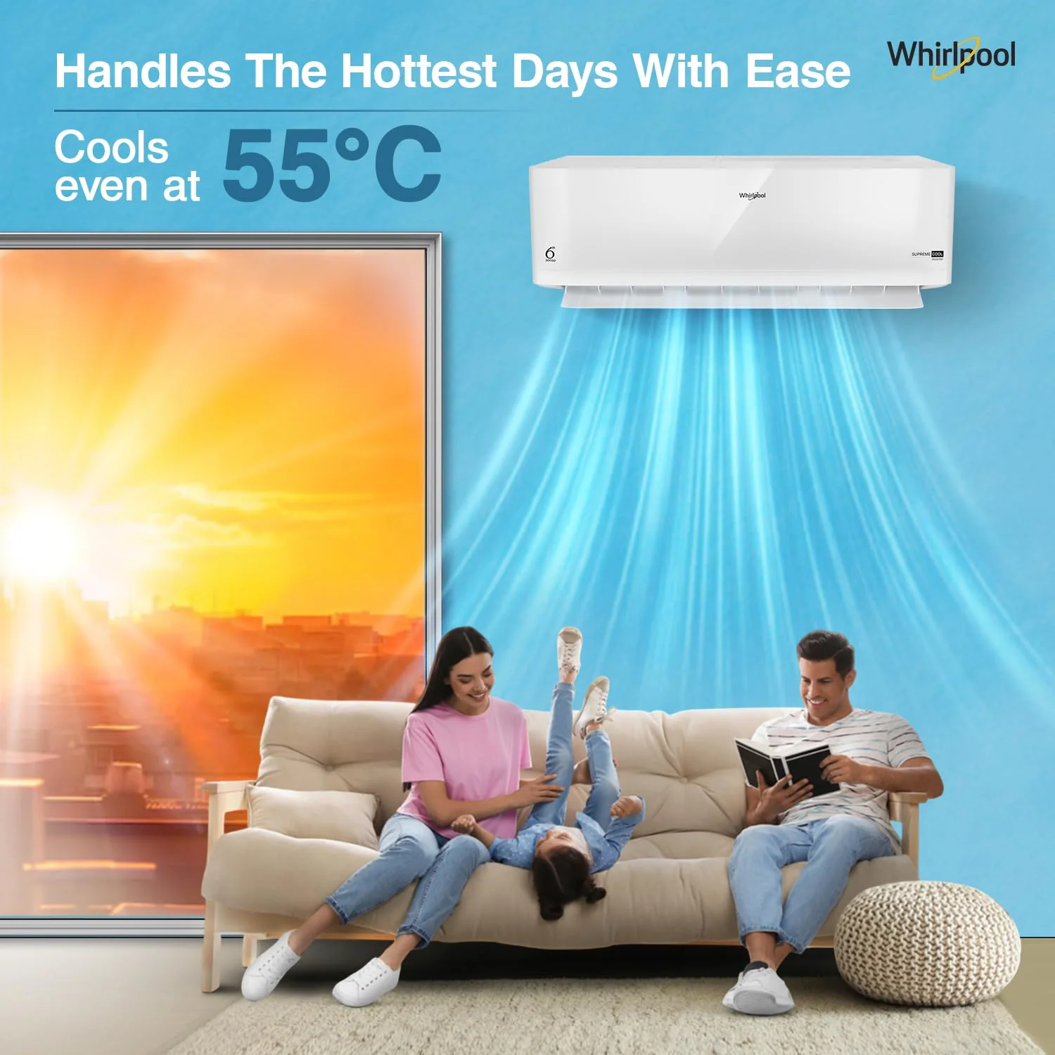 Whirlpool 2.0 Ton 3 Star, Supremecool Inverter Split AC (SUPREMECOOL 20T 3S INV EXP S5N3PB0, Copper, Convertible 4-in-1 Cooling Mode, HD Filter White) - Image 4