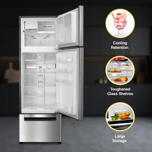 Whirlpool 228 Liters Energy Efficient Frost Free Three Door Refrigerator with 32L Large Vegetable Storage (FP 283D Protton Roy, Alpha Steel) - Image 2