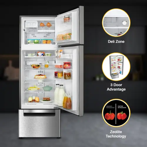 Whirlpool 228 Liters Energy Efficient Frost Free Three Door Refrigerator with 32L Large Vegetable Storage (FP 283D Protton Roy, Alpha Steel) - Image 3