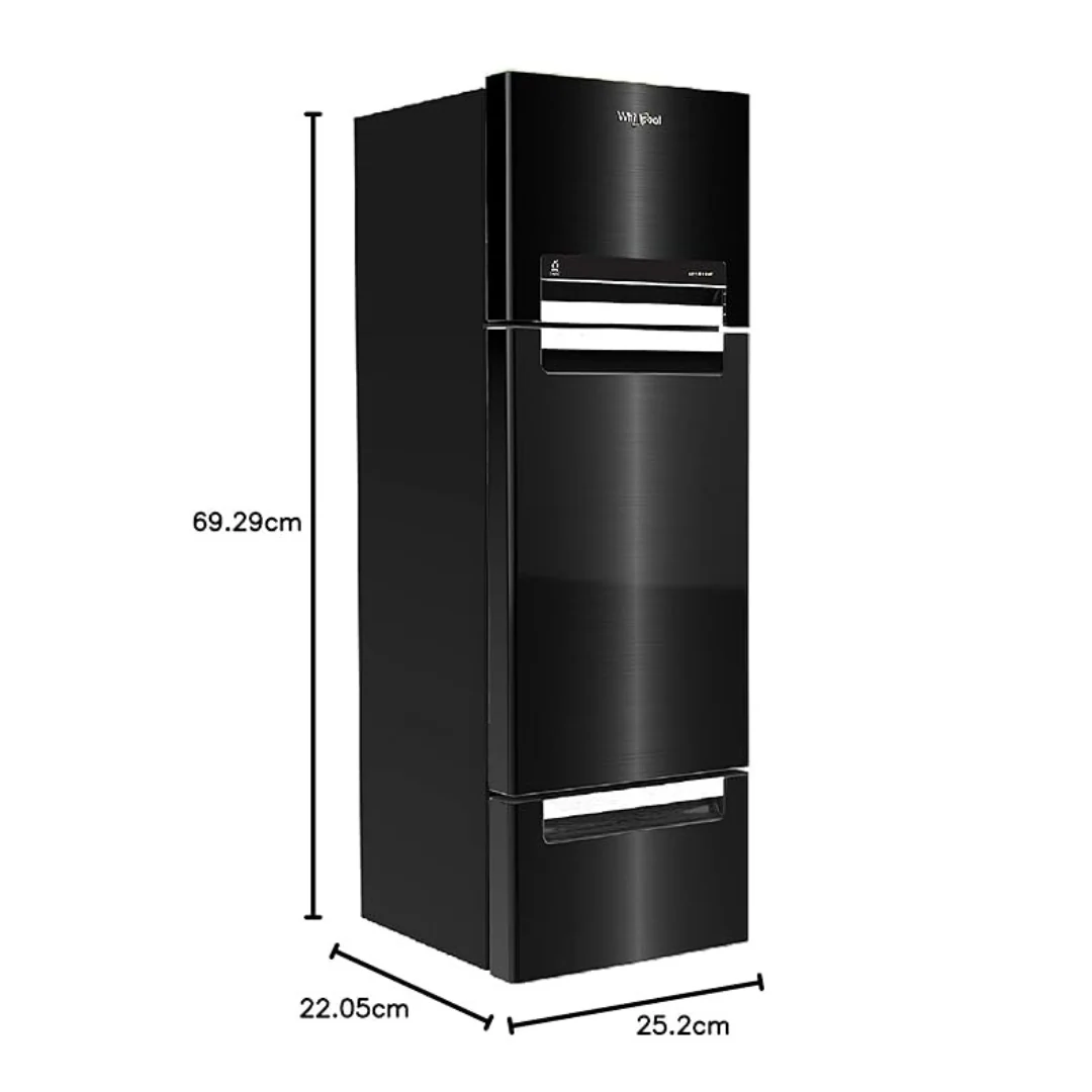 Whirlpool 260 L Frost-Free Multi-Door Refrigerator with Zeolite technology(FP 283D PROTTON ROY, Steel Onyx) - Image 3