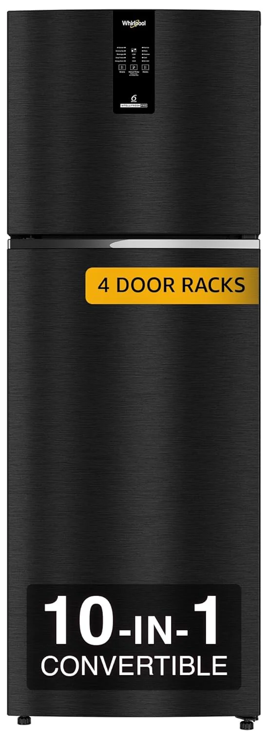 Whirlpool 327 L 2 Star IntelliFresh Convertible Inverter Frost Free Double Door Refrigerator (IFPRO INV CNV 375 OMEGA BLACK(2S)-TL)