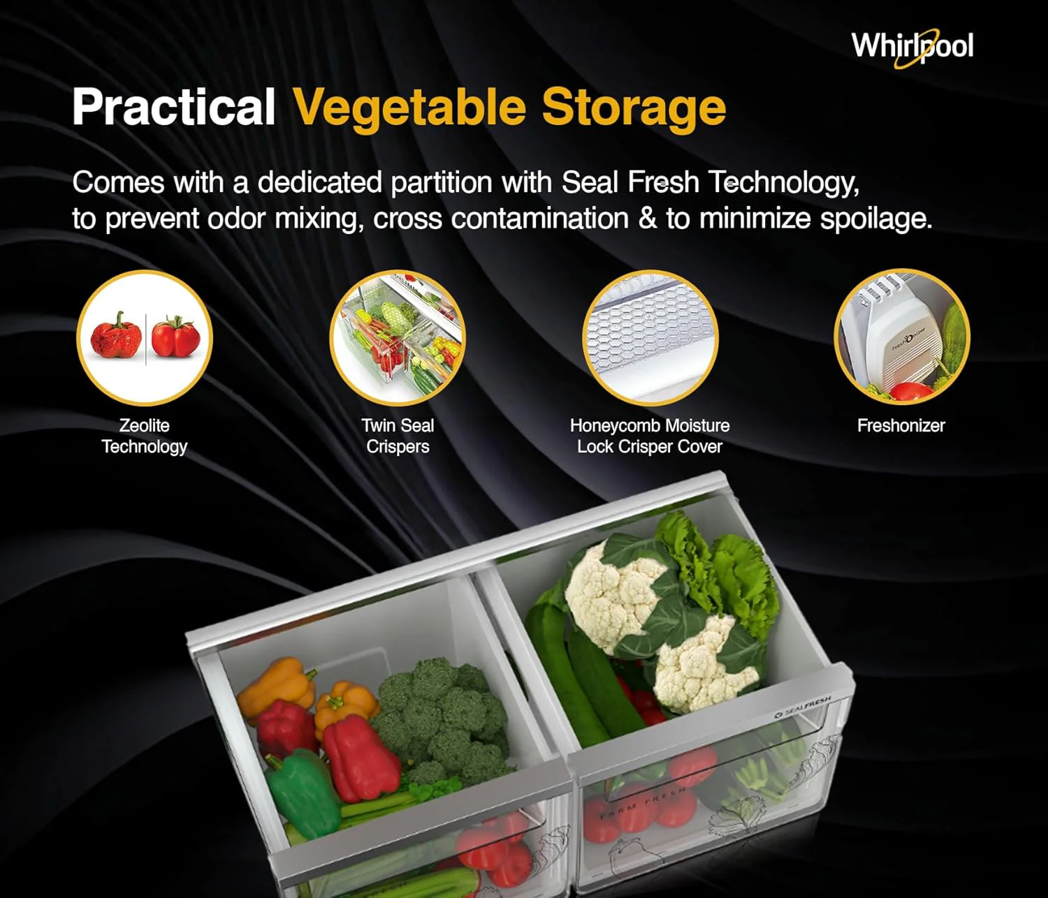 Whirlpool 467L 2star IntelliFresh Convertible Inverter Frost Free Double Door Refrigerator (IF INV CNV 515 ALPHA STEEL (21695)) - Image 8