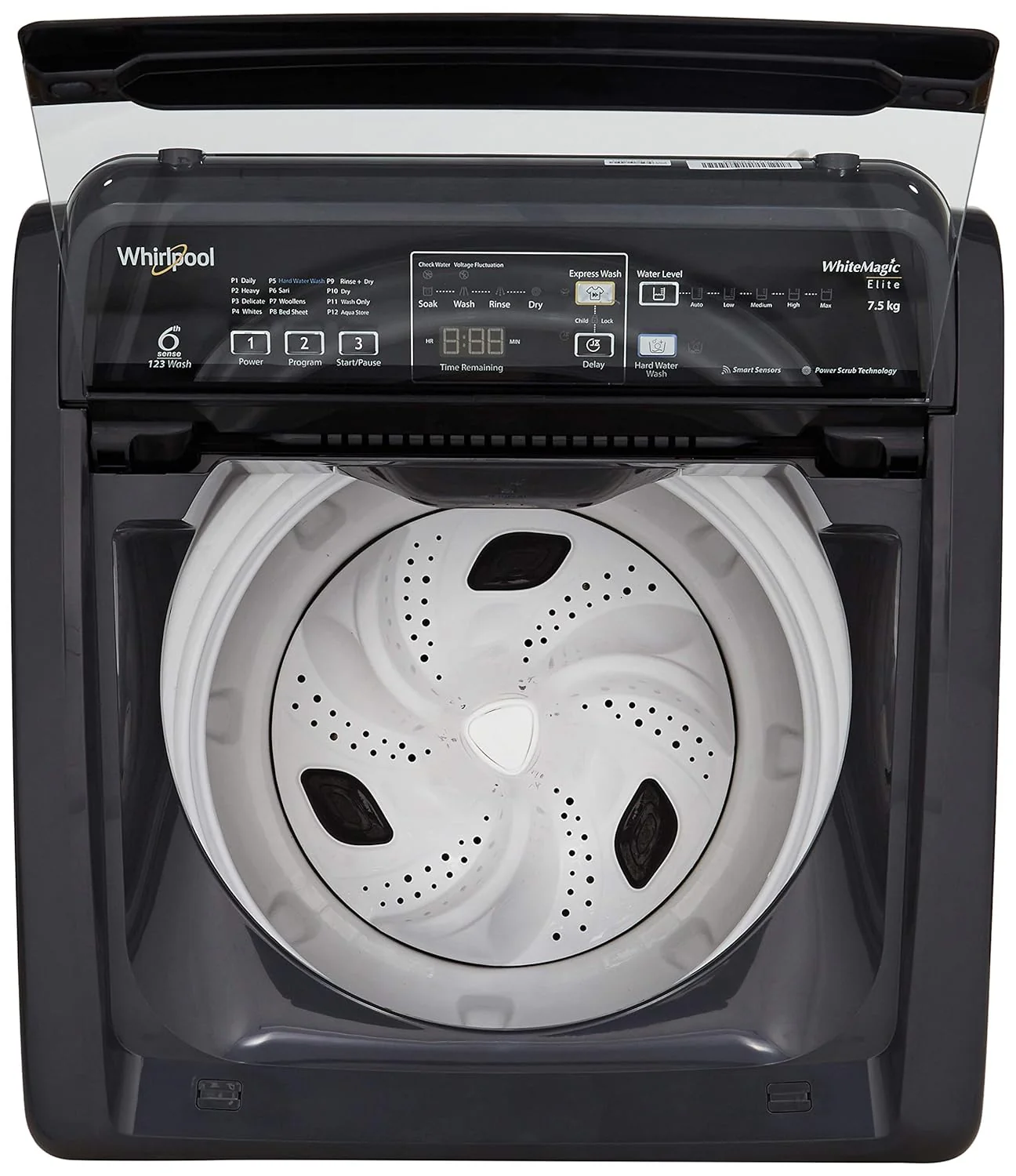 Whirlpool 7.5 Kg 5 Star Fully-Automatic Top Loading Washing Machine (WHITEMAGIC ELITE 7.5, Grey, Hard Water Wash) - Image 2