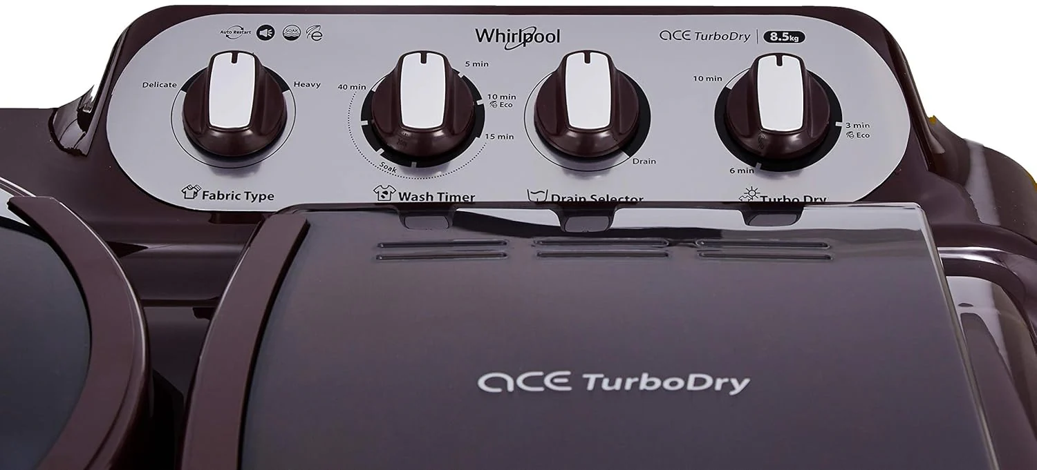Whirlpool 8.5 Kg 5 Star Semi-Automatic Top Loading Washing Machine (ACE 8.5 TURBO DRY, Wine Dazzle) - Image 5