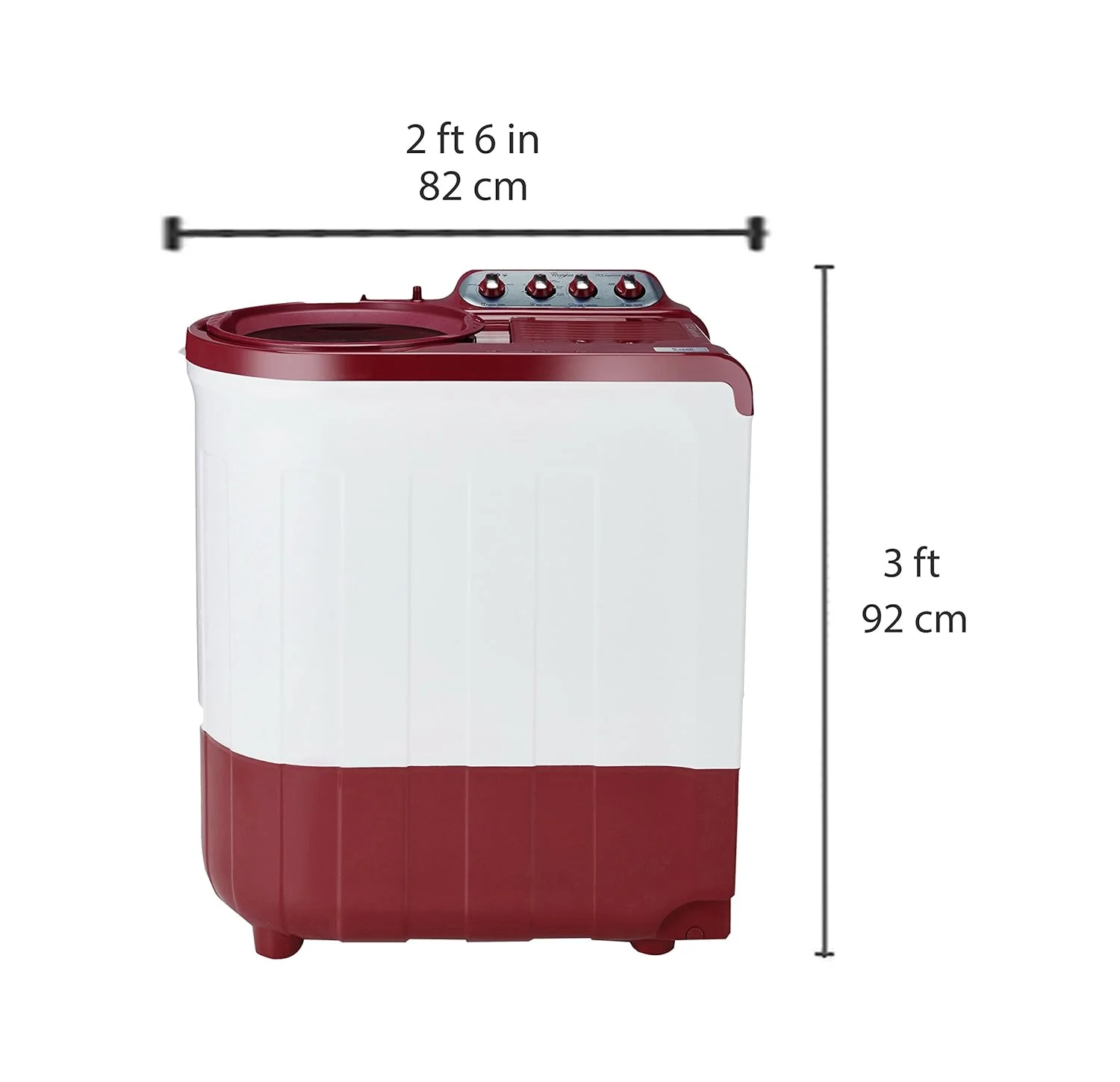 Whirlpool 8 kg 5 Star Semi-Automatic Top Loading Washing Machine (ACE SUPER SOAK 8.0, Coral Red, Supersoak Technology) - Image 2