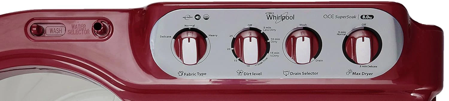 Whirlpool 8 kg 5 Star Semi-Automatic Top Loading Washing Machine (ACE SUPER SOAK 8.0, Coral Red, Supersoak Technology) - Image 5