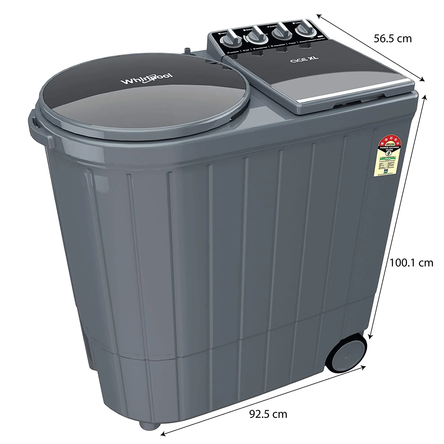 Whirlpool 9.5 kg Semi Automatic Top Loading Washing Machine (ACE XL 9.5 HEATER GRAPHITE GREY (30287)) - Image 3