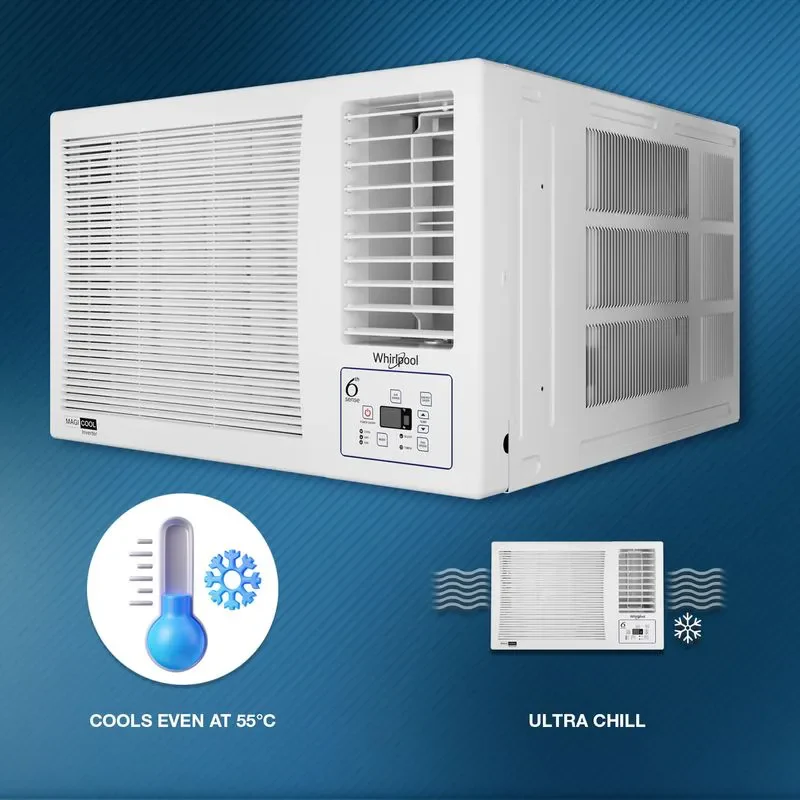 Whirlpool Magicool 1.5 Tons 3 Star Inverter 4 In 1 Convertible Window, 6th Sense, Ultra Chill, Anti Rust Coil Coating Air Conditioner (W6O2PP0) - 2026 Model, White - Image 3